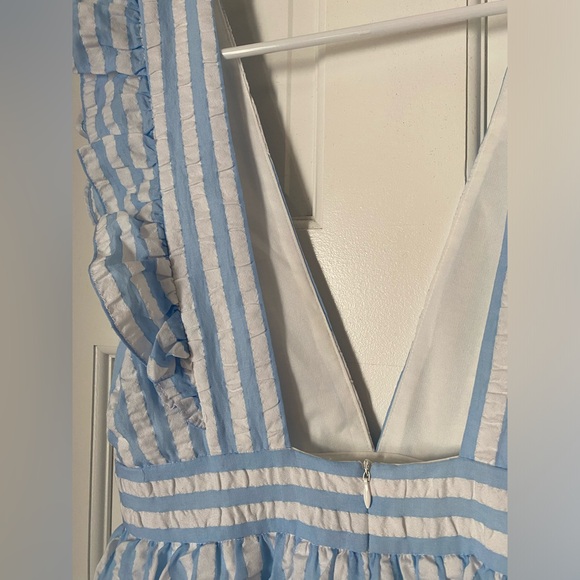 Caitlin M. Covincton x Pink Lily, Medium, Light blue and white striped dress - Picture 6 of 9